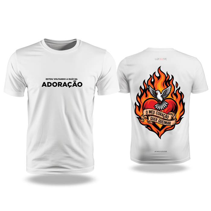 CAMISETA O MEU CORAÇÃO QUER QUEIMAR